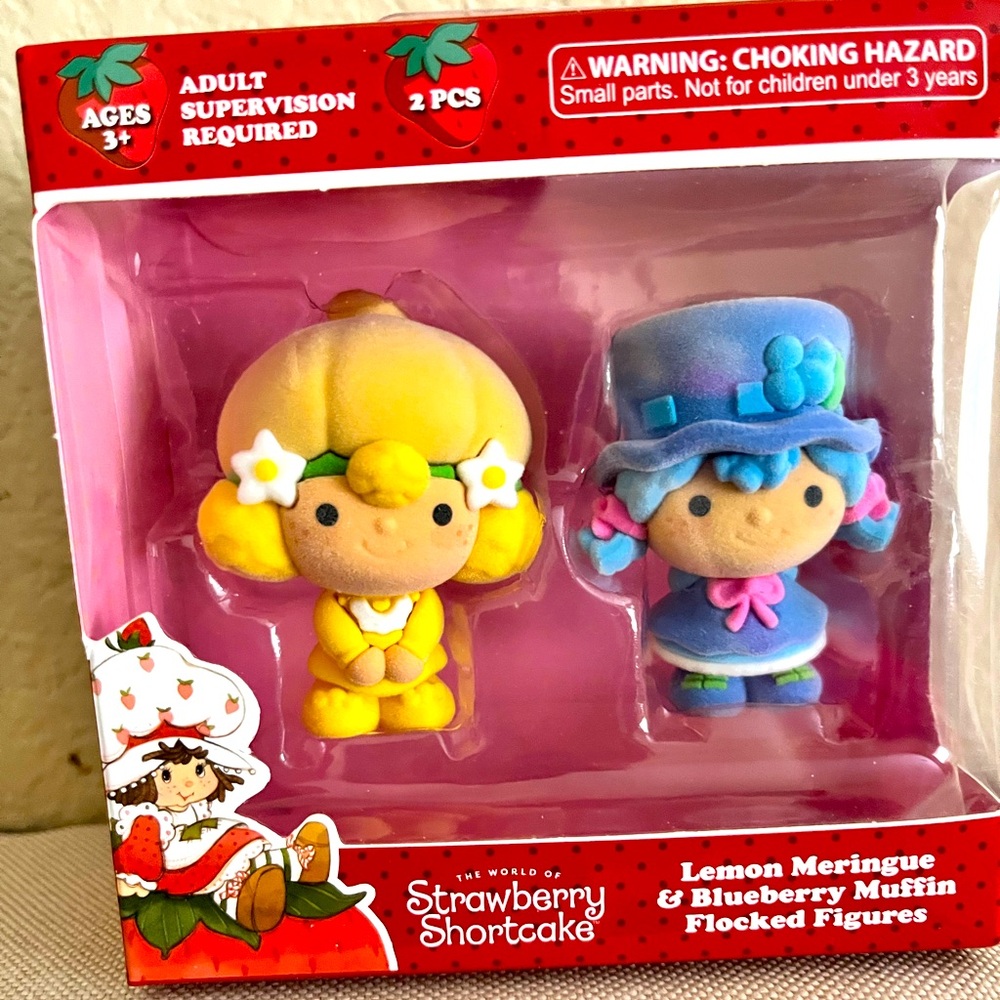 Strawberry Shortcake Lemon Meringue & Blueberry Muffin Flocked  Figure NEW